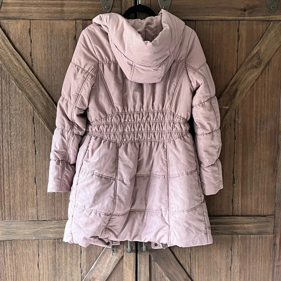 Jacques Vert Winter Hooded Puffer Mid Length Mauve Jacket Size Small - Picture 3 of 7